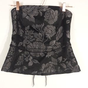 White House Black Market Black Brocade Bustier